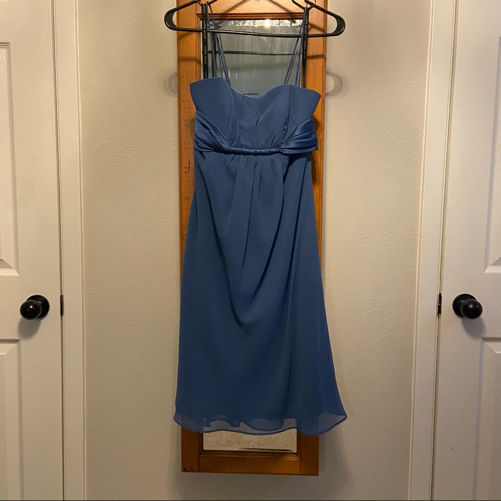 Alfred Angelo blue bridesmaid dress